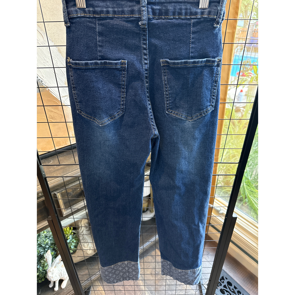 Reimagined dark denim jeans Womens Dark Blue Denim Jeans With Ankle Zippers - Picture 2 of 3